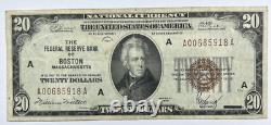 1929 US $20 Federal Reserve Bank of Boston National Currency Note
