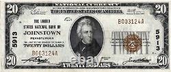 1929 United States National Bank of Johnstown Pennsylvania National Currency 20