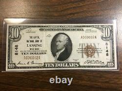 1929 series$10.00 National Currency From The National Bank Of Lansing R. E. Olds