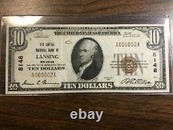 1929 series$10.00 National Currency From The National Bank Of Lansing R. E. Olds