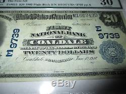 $20 1902 Coaldale Pennsylvania PA National Currency Bank Note Bill Ch. #9739 VF
