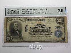 $20 1902 Granville New York NY National Currency Bank Note Bill #3154 PMG VF20