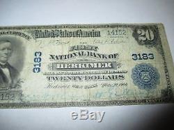 $20 1902 Herkimer New York NY National Currency Bank Note Bill! Ch. #3183 FINE