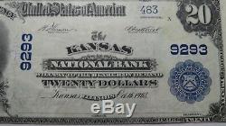 $20 1902 Kansas Illinois IL National Currency Bank Note Bill! Ch. #9293 AU55 PMG