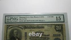 $20 1902 Monongahela City Pennsylvania National Currency Bank Note Bill 5968 PMG