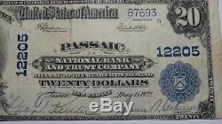 $20 1902 Passaic New Jersey NJ National Currency Bank Note Bill! Ch. #12205 VF+
