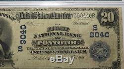 $20 1902 Pontotoc Mississippi MS National Currency Bank Note Bill Ch. #9040 PMG