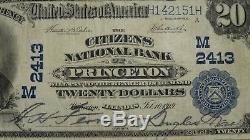 $20 1902 Princeton Illinois IL National Currency Bank Note Bill Ch. #2413 VF