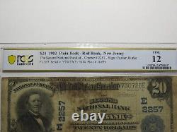 $20 1902 Red Bank New Jersey NJ National Currency Bank Note Bill #2257 F12 PCGS