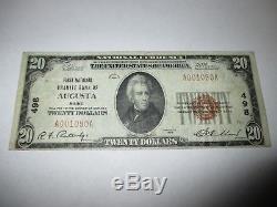 $20 1929 Augusta Maine ME National Currency Bank Note Bill! Ch. #498 VF