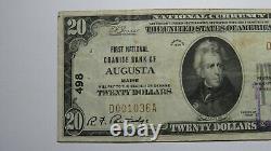 $20 1929 Augusta Maine ME National Currency Bank Note Bill Charter #498 RARE