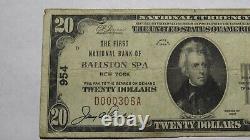 $20 1929 Ballston Spa New York NY National Currency Bank Note Bill! Ch #954 Fine