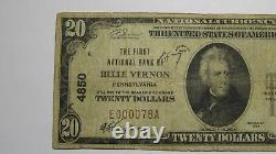 $20 1929 Belle Vernon Pennsylvania PA National Currency Bank Note Bill Ch. #4850