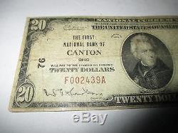 $20 1929 Canton Ohio OH National Currency Bank Note Bill! Ch. #76 FINE