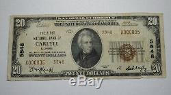 $20 1929 Carlyle Illinois IL National Currency Bank Note Bill! Ch. #5548 RARE