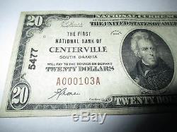 $20 1929 Centerville South Dakota SD National Currency Bank Note Bill #5477 VF