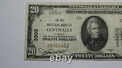 $20 1929 Centralia Illinois IL National Currency Bank Note Bill Ch. #3303 VF++