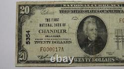 $20 1929 Chandler Oklahoma OK National Currency Bank Note Bill #5354 Low Serial
