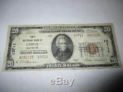 $20 1929 Chico California CA National Currency Bank Note Bill! Ch. #13711 VF