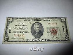 $20 1929 Clarksburg West Virginia WV National Currency Bank Note Bill #7681 Fine