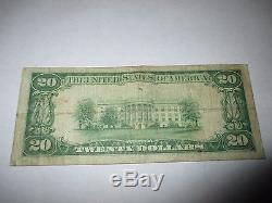 $20 1929 Clarksburg West Virginia WV National Currency Bank Note Bill #7681 Fine