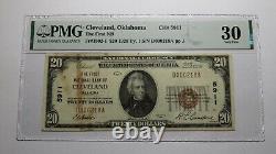 $20 1929 Cleveland Oklahoma OK National Currency Bank Note Bill Ch 5911 VF30 PMG