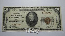 $20 1929 Cottonwood Falls Kansas KS National Currency Bank Note Bill! #6590 VF+