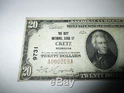 $20 1929 Crete Nebraska NE National Currency Bank Note Bill Ch. #9731 VF++