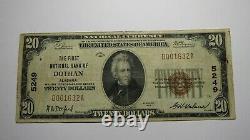$20 1929 Dothan Alabama AL National Currency Bank Note Bill Charter #5249 VF