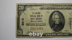 $20 1929 Du Bois Pennsylvania PA National Currency Bank Note Bill Ch. #5019 FINE