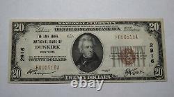 $20 1929 Dunkirk New York NY National Currency Bank Note Bill Ch. #2916 AU++