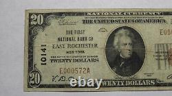 $20 1929 East Rochester New York NY National Currency Bank Note Bill #10141 RARE