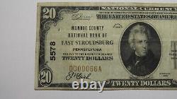 $20 1929 East Stroudsburg Pennsylvania National Currency Bank Note Bill #5578 VF