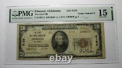 $20 1929 Edmond Oklahoma OK National Currency Bank Note Bill Ch. #6156 Serial #9