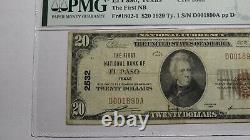 $20 1929 El Paso Texas TX National Currency Bank Note Bill Ch. #2532 VF20 PMG