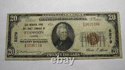 $20 1929 Evanston Illinois IL National Currency Bank Note Bill Ch. #5279 FINE
