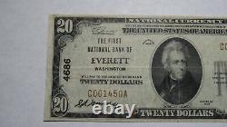 $20 1929 Everett Washington WA National Currency Bank Note Bill Ch. #4686 VF+