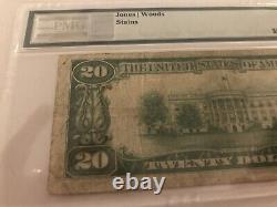$20 1929 Fairport New York NY National Currency Bank Ch. #10869 PMG 20 Stains