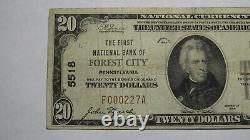 $20 1929 Forest City Pennsylvania PA National Currency Bank Note Bill #5518 VF