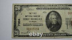 $20 1929 Fort Morgan Colorado CO National Currency Bank Note Bill Ch. #7004 FINE