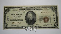 $20 1929 Freedom Pennsylvania PA National Currency Bank Note Bill Ch. #5454 VF