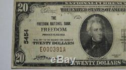 $20 1929 Freedom Pennsylvania PA National Currency Bank Note Bill Ch. #5454 VF