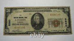 $20 1929 Gadsden Alabama AL National Currency Bank Note Bill Ch. #8560 FINE