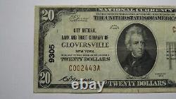 $20 1929 Gloversville New York NY National Currency Bank Note Bill Ch. #9305 VF+