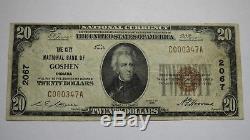 $20 1929 Goshen Indiana IN National Currency Bank Note Bill! Ch. #2067 VF