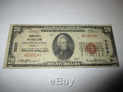 $20 1929 Grand Rapids Michigan MI National Currency Bank Note Bill! Ch. #3293