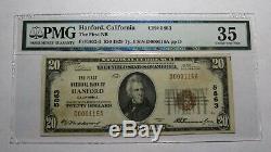$20 1929 Hanford California CA National Currency Bank Note Bill Ch. #5863 VF35