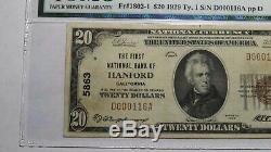 $20 1929 Hanford California CA National Currency Bank Note Bill Ch. #5863 VF35