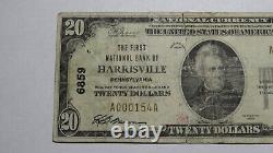 $20 1929 Harrisville Pennsylvania PA National Currency Bank Note Bill Ch. #6859