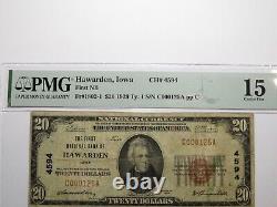 $20 1929 Hawarden Iowa IA National Currency Bank Note Bill Charter #4594 F15 PMG